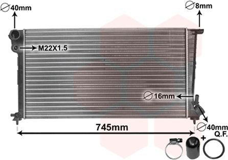 Радиатор охлаждения двигателя VAN Wezel 09002153 цена, от 49.34 USD